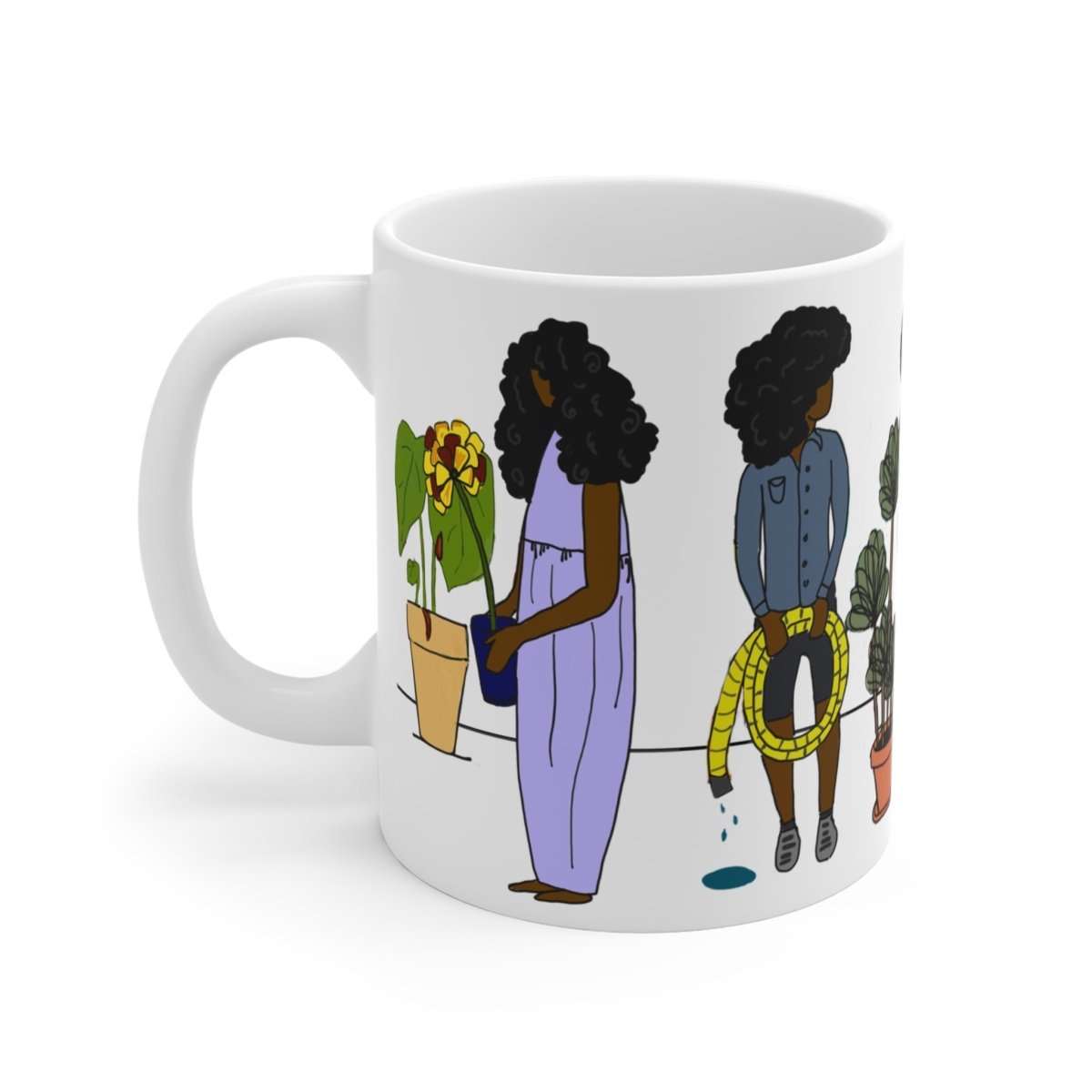 Black Women Garden Mug - Afrocentric Art by The Trini Gee
