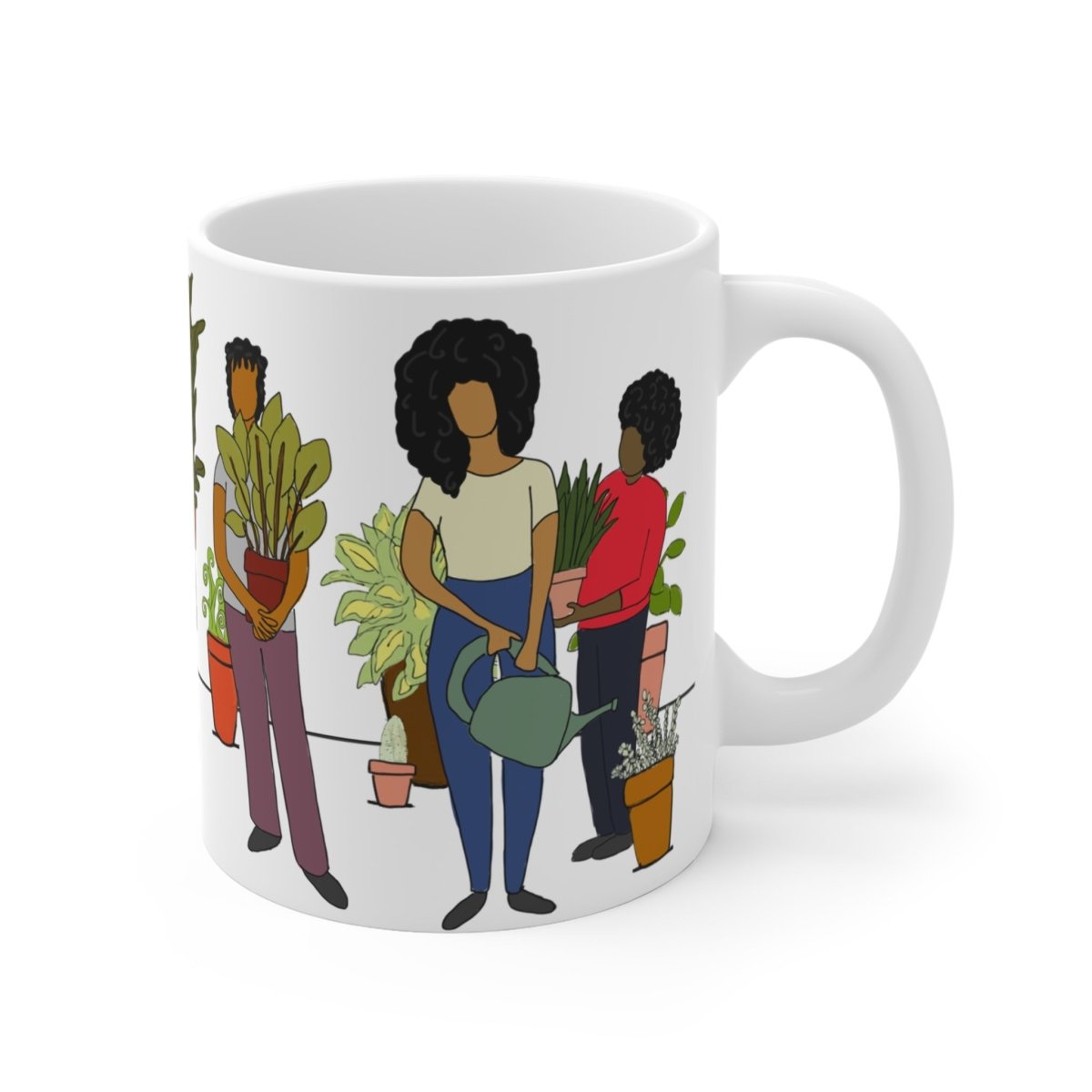 Black Women Garden Mug - Afrocentric Art by The Trini Gee