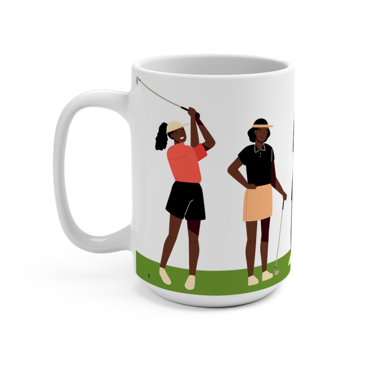 Black Women Golf Mug - Afrocentric Art by The Trini Gee