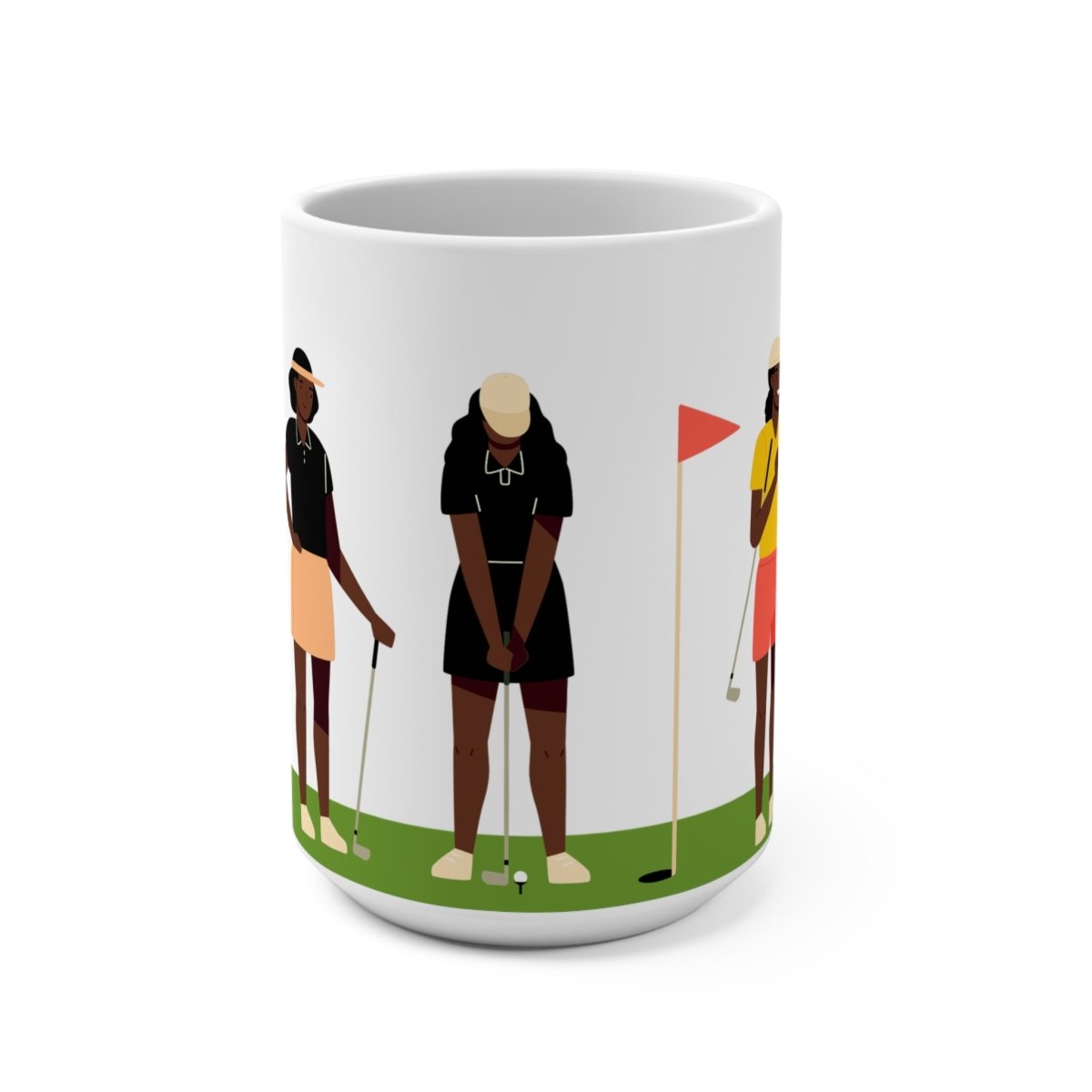 Black Women Golf Mug - Afrocentric Art by The Trini Gee