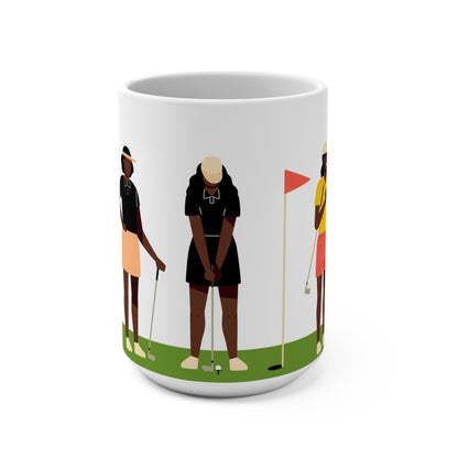 Black Women Golf Mug - Afrocentric Art by The Trini Gee