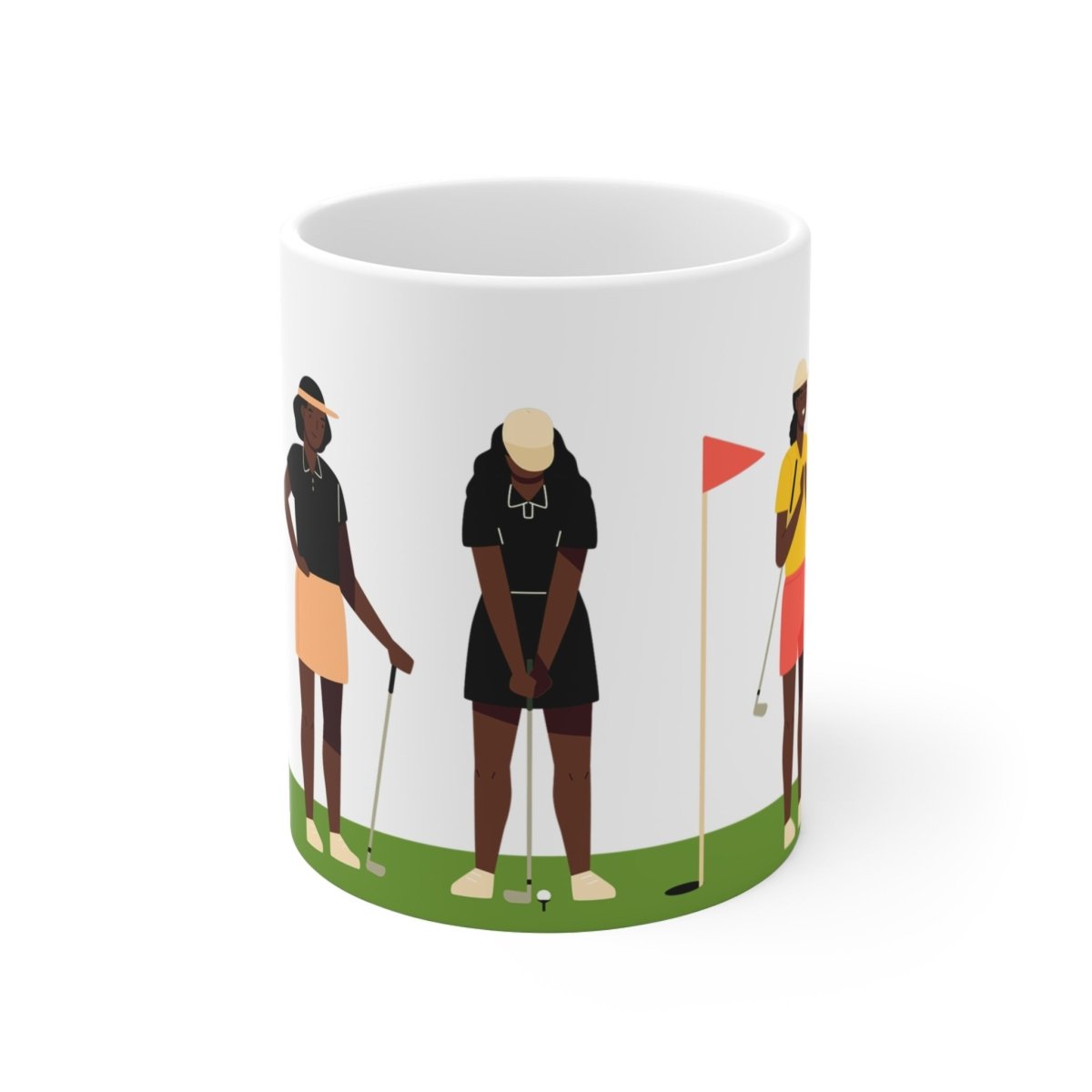 Black Women Golf Mug - Afrocentric Art by The Trini Gee