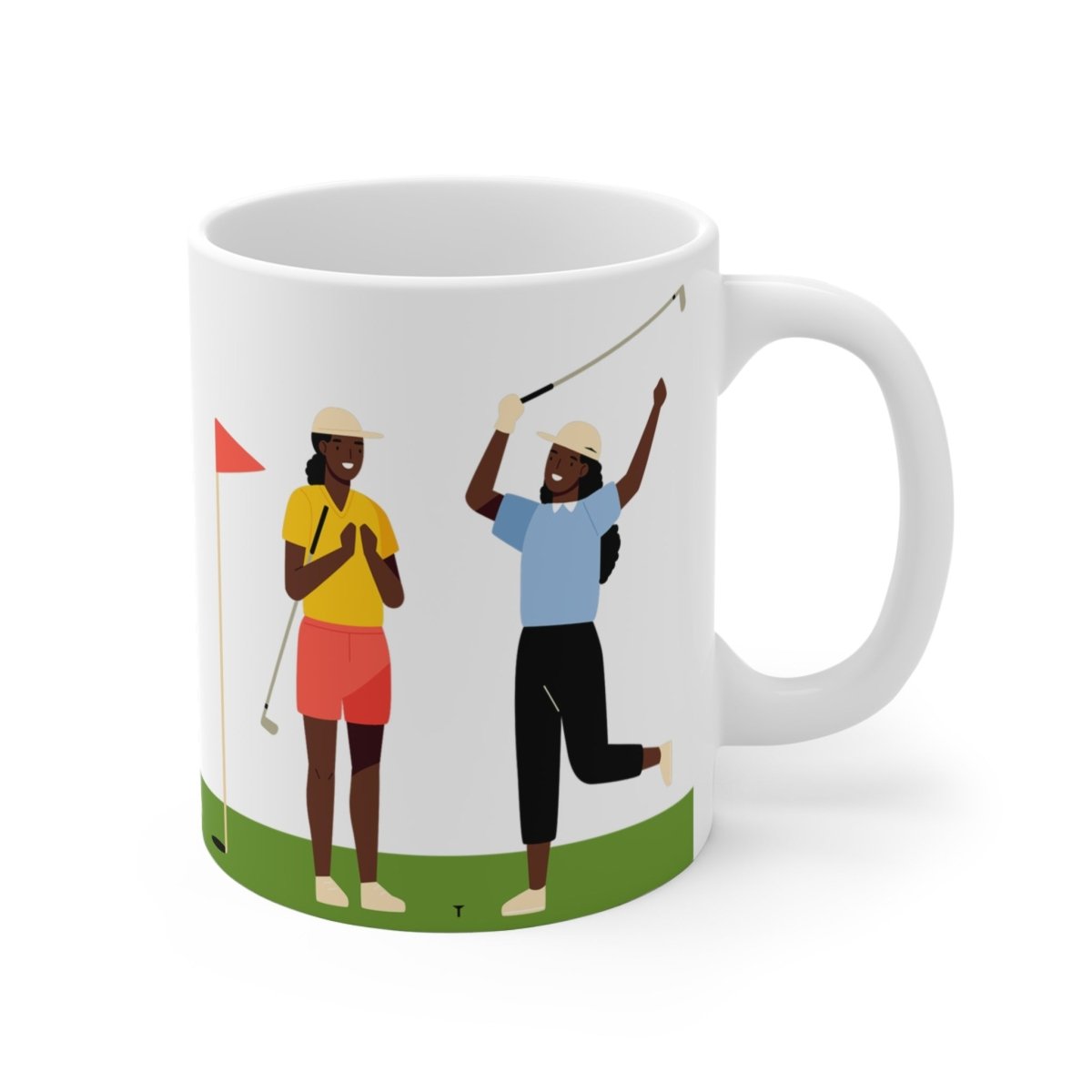 Black Women Golf Mug - Afrocentric Art by The Trini Gee