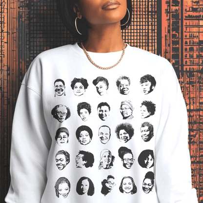 Black Women Writers Sweatshirt - Afrocentric Art by The Trini Gee