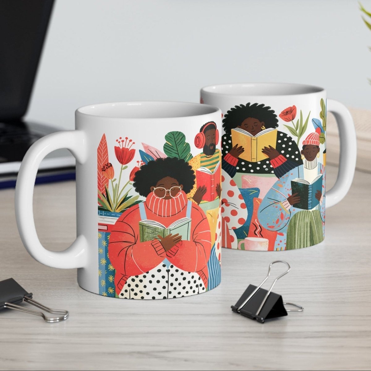 Book Club Readers Mug - Afrocentric Art by The Trini Gee