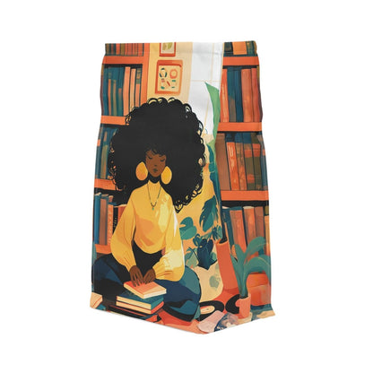 Bookish Girl Lunch Bag - Afrocentric Art by The Trini Gee