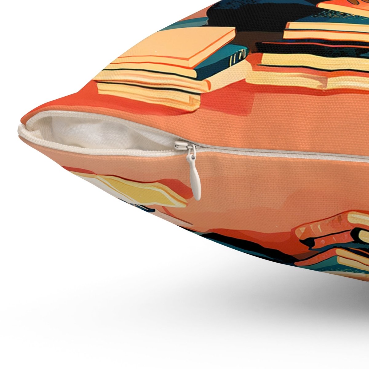 Bookish Girl Pillow - Afrocentric Art by The Trini Gee