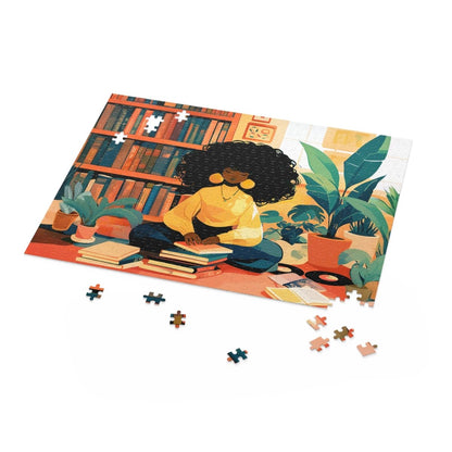 Bookish Girl Puzzle - Afrocentric Art by The Trini Gee