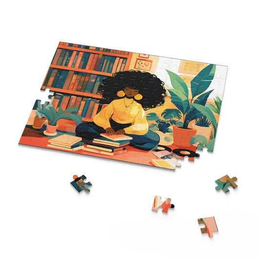 Bookish Girl Puzzle - Afrocentric Art by The Trini Gee
