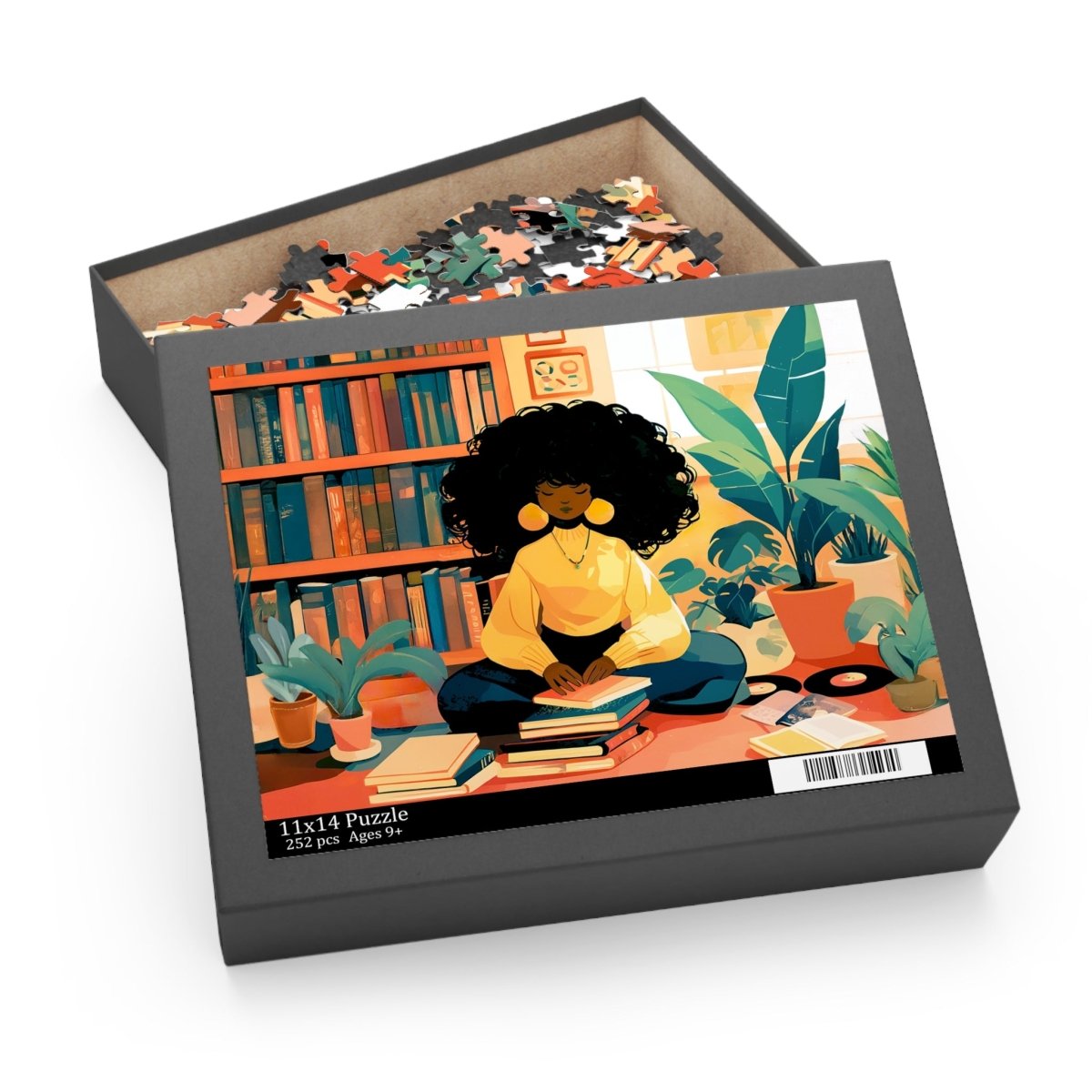 Bookish Girl Puzzle - Afrocentric Art by The Trini Gee