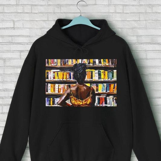 Bookstore Browse Hoodie - Afrocentric Art by The Trini Gee