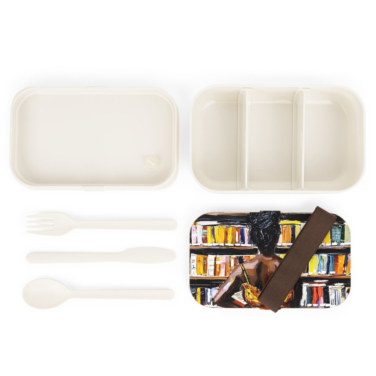 Bookstore Girl Bento Box - Afrocentric Art by The Trini Gee