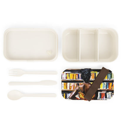 Bookstore Girl Bento Box - Afrocentric Art by The Trini Gee