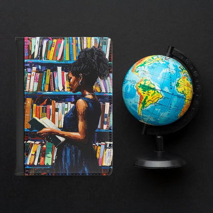 Bookstore Girl Passport Cover - Afrocentric Art by The Trini Gee