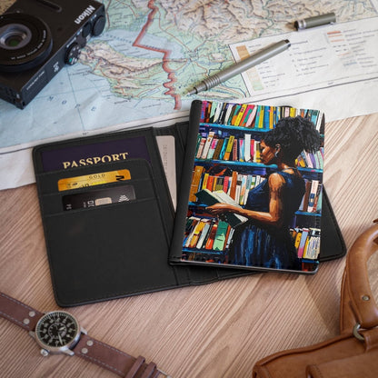 Bookstore Girl Passport Cover - Afrocentric Art by The Trini Gee