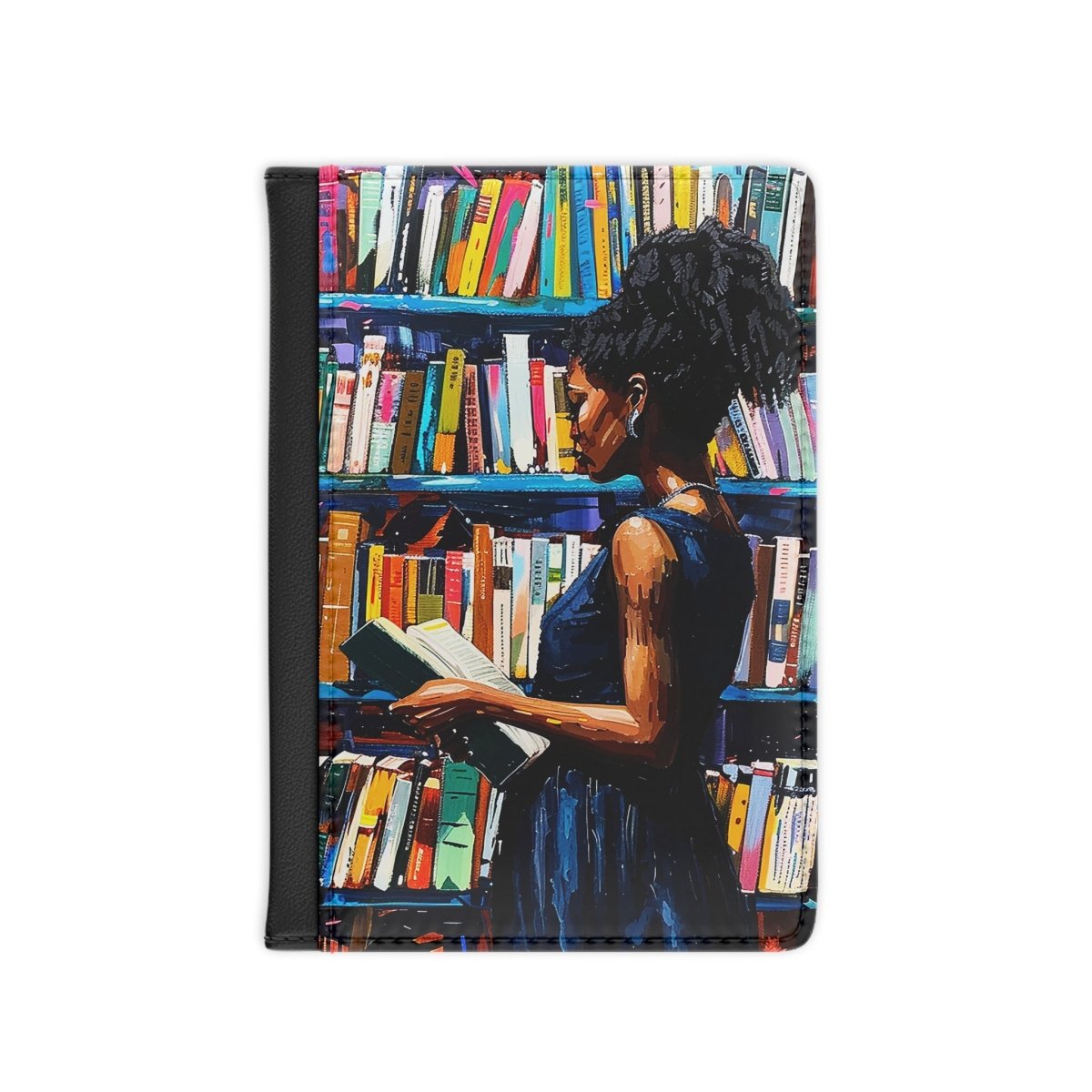 Bookstore Girl Passport Cover - Afrocentric Art by The Trini Gee