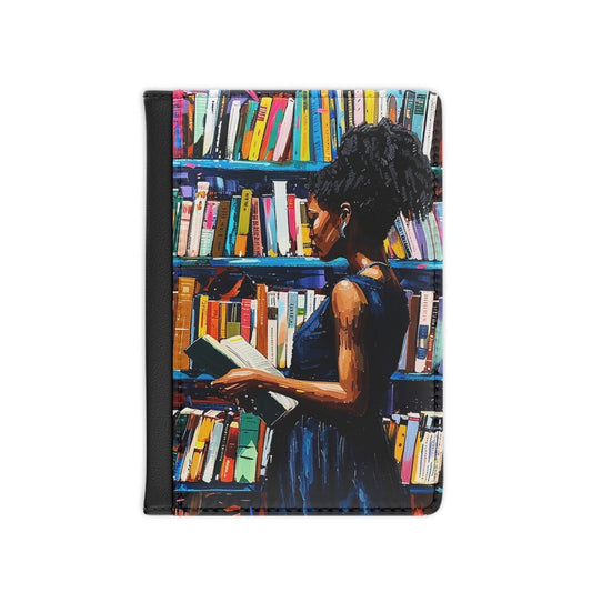 Bookstore Girl Passport Cover - Afrocentric Art by The Trini Gee
