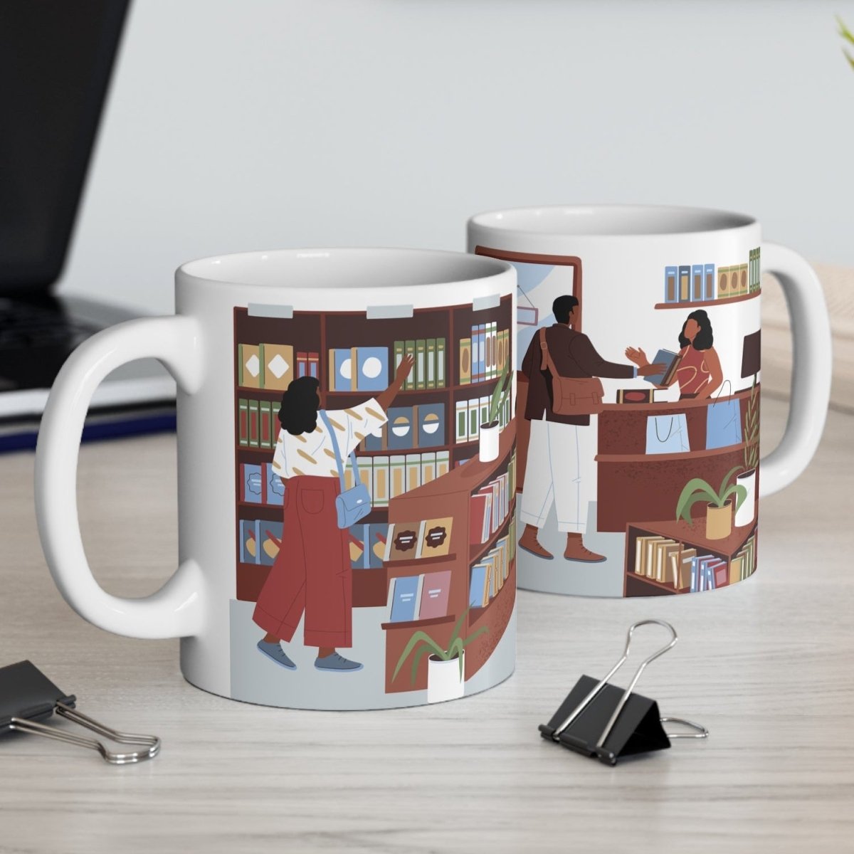 Bookstore Library Mug - Afrocentric Art by The Trini Gee