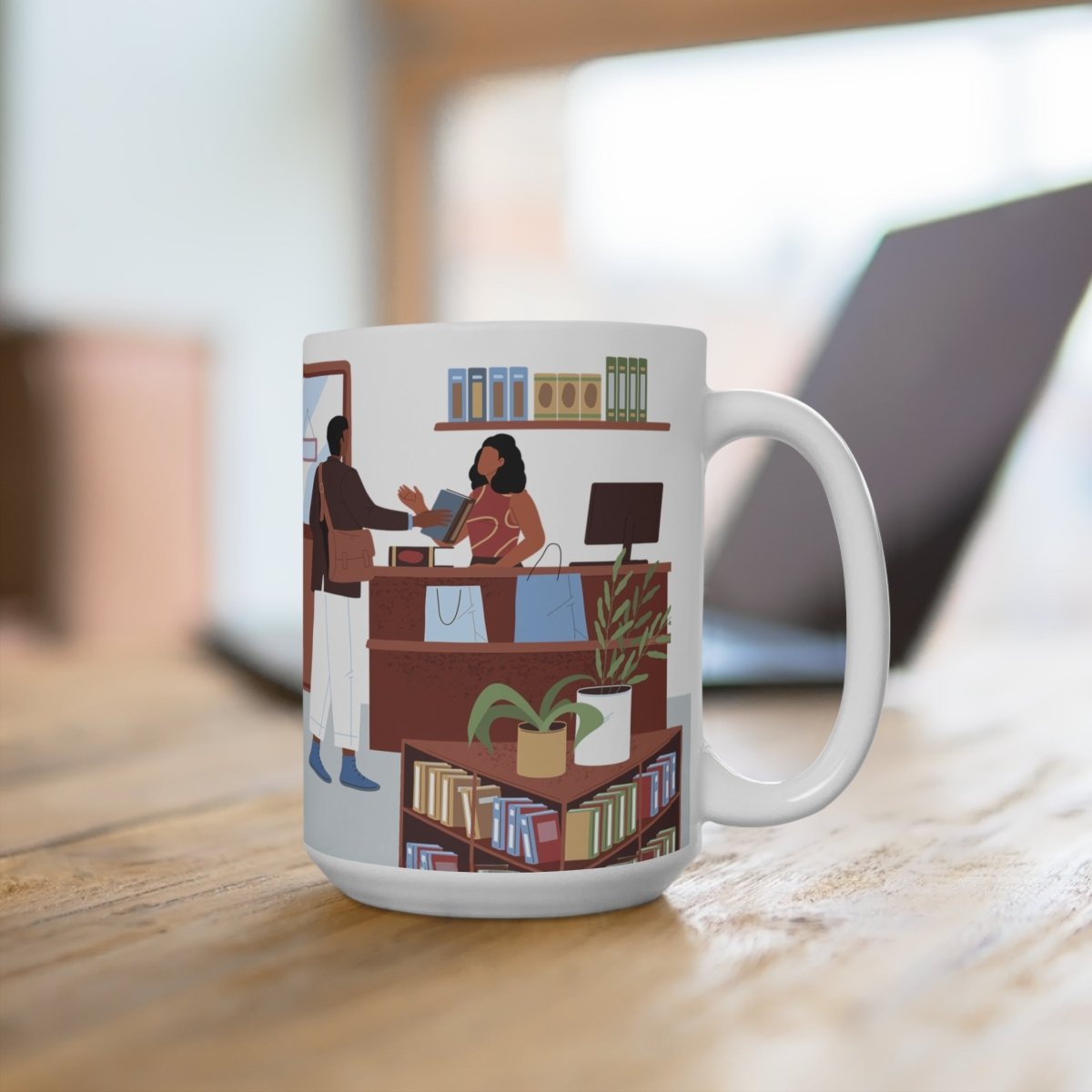 Bookstore Library Mug - Afrocentric Art by The Trini Gee