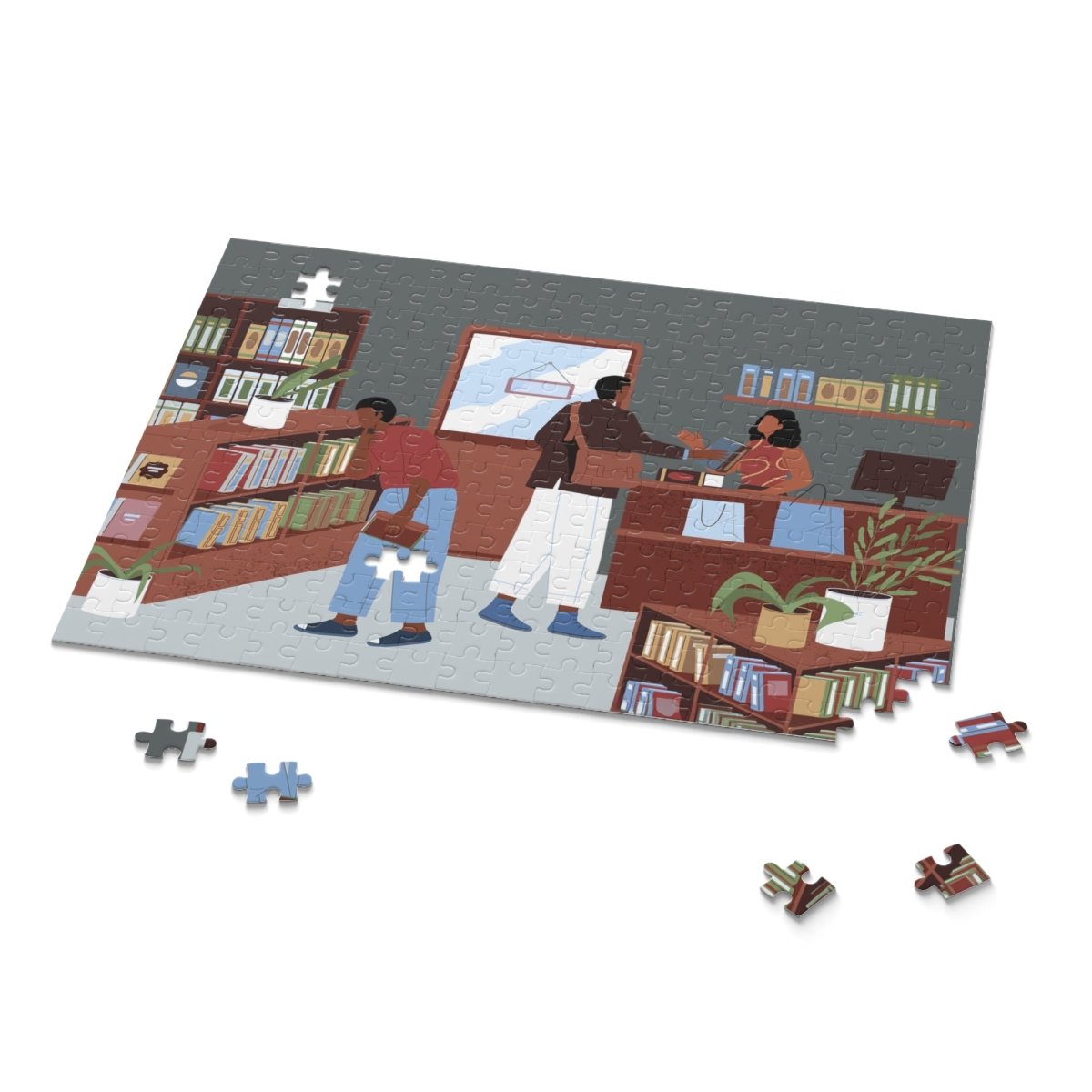 Bookstore Puzzle - Afrocentric Art by The Trini Gee