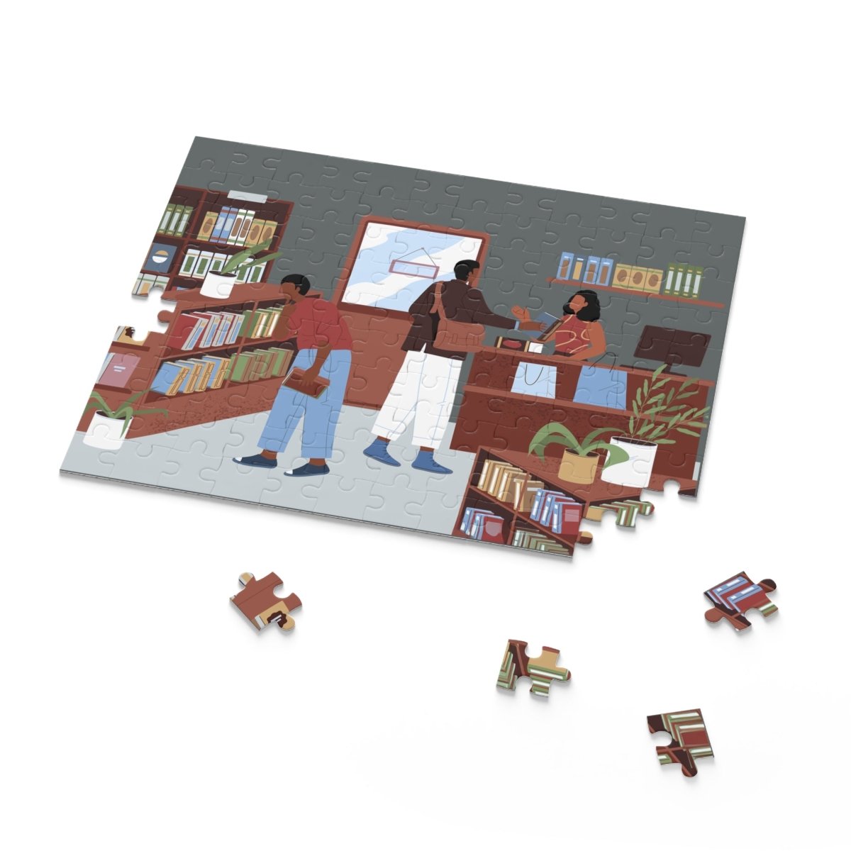 Bookstore Puzzle - Afrocentric Art by The Trini Gee