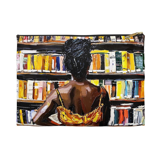 Bookstore Woman Pouch - Afrocentric Art by The Trini Gee