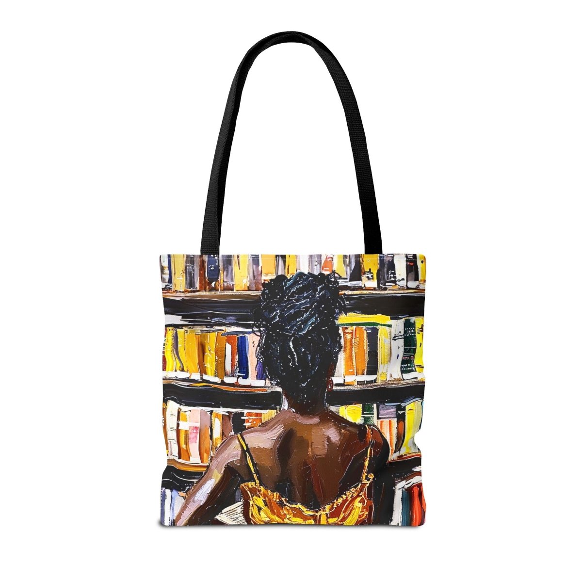 Bookstore Woman Tote Bag - Afrocentric Art by The Trini Gee