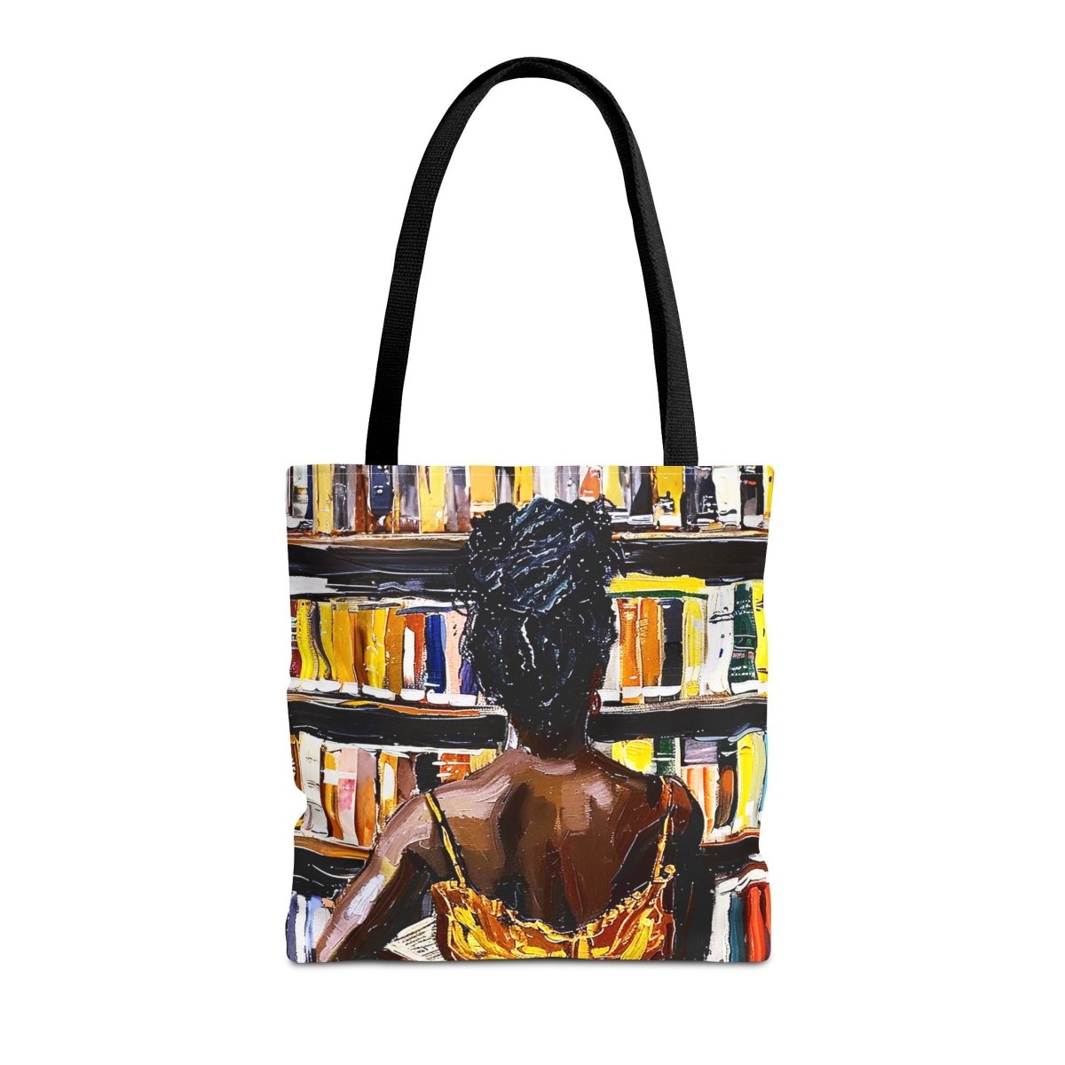 Bookstore Woman Tote Bag - Afrocentric Art by The Trini Gee