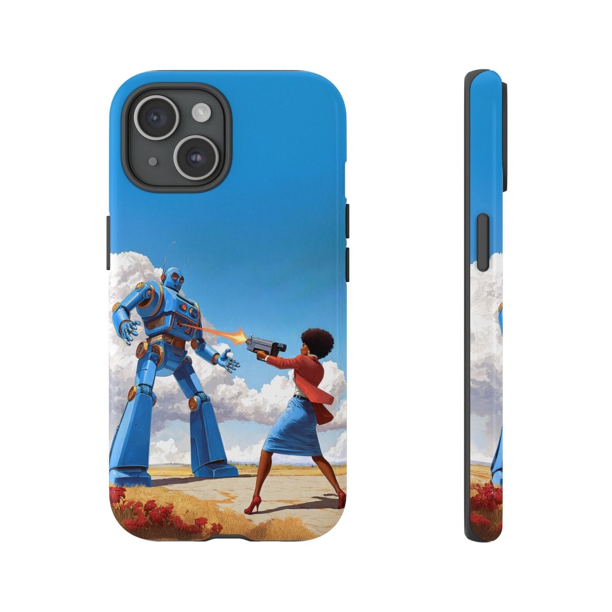 Bot Battle Babe Phone Case - Afrocentric Art by The Trini Gee