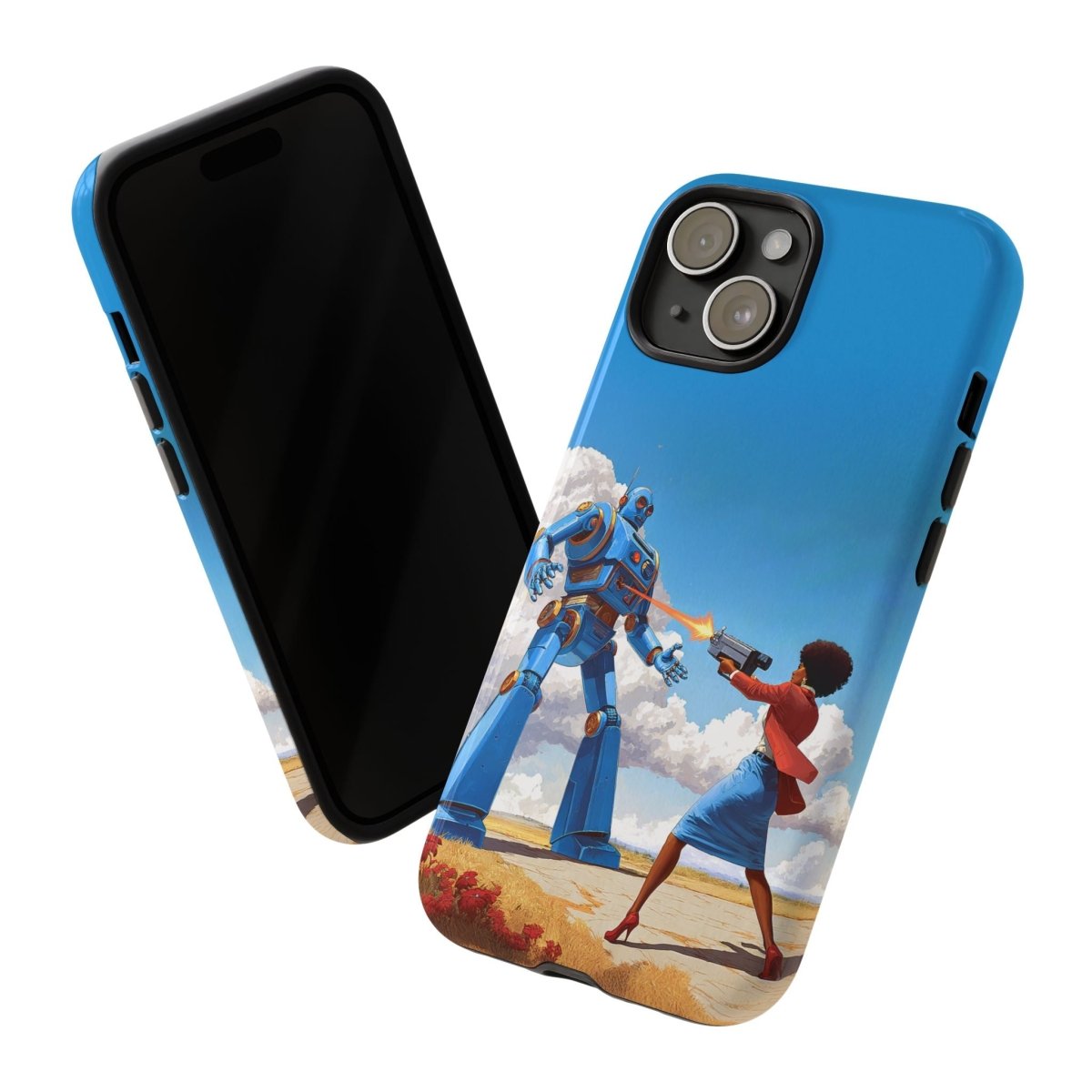 Bot Battle Babe Phone Case - Afrocentric Art by The Trini Gee