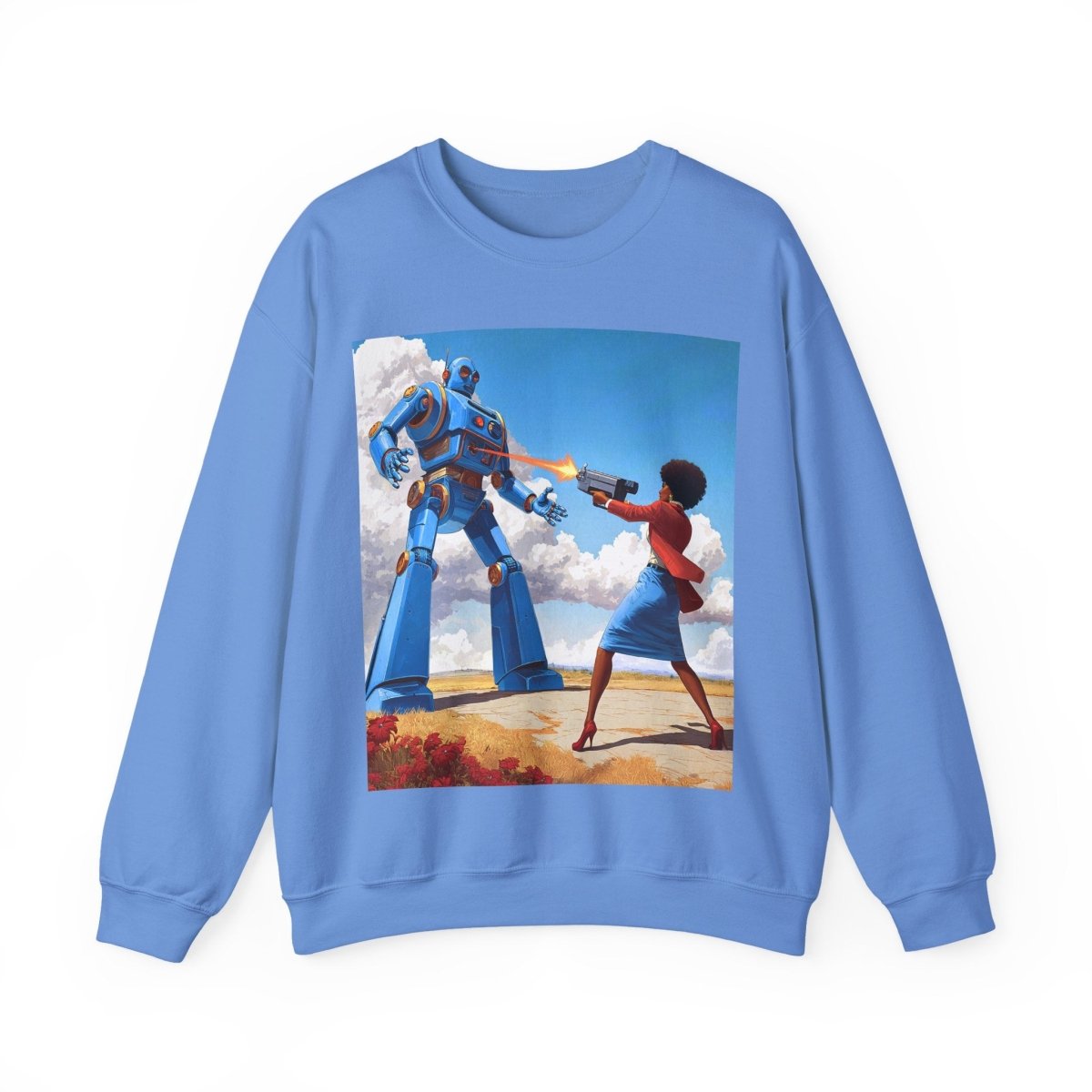 Bot Battle Babe Sweatshirt - Afrocentric Art by The Trini Gee