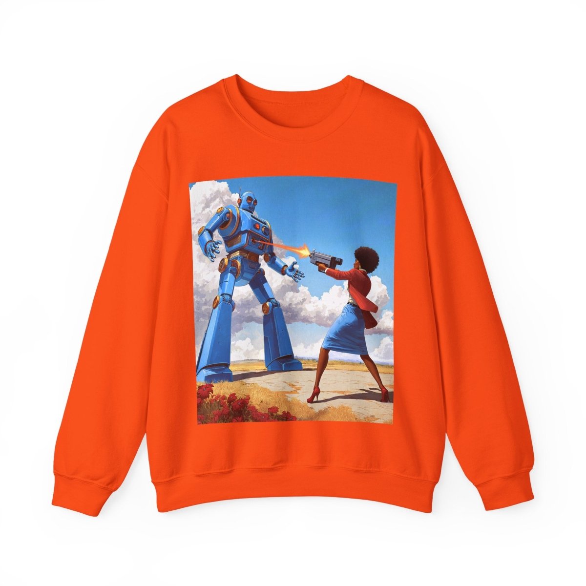 Bot Battle Babe Sweatshirt - Afrocentric Art by The Trini Gee