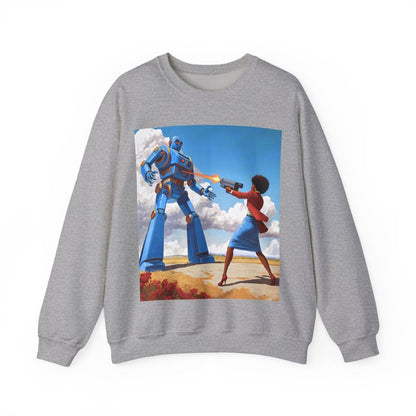 Bot Battle Babe Sweatshirt - Afrocentric Art by The Trini Gee