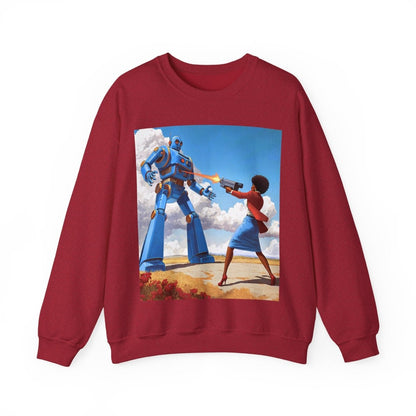Bot Battle Babe Sweatshirt - Afrocentric Art by The Trini Gee