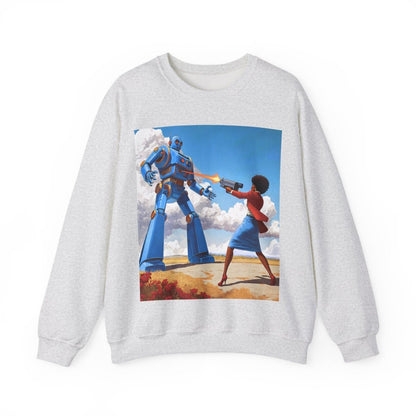 Bot Battle Babe Sweatshirt - Afrocentric Art by The Trini Gee