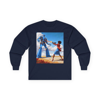 Bot Battle Long Sleeve Shirt - Afrocentric Art by The Trini Gee