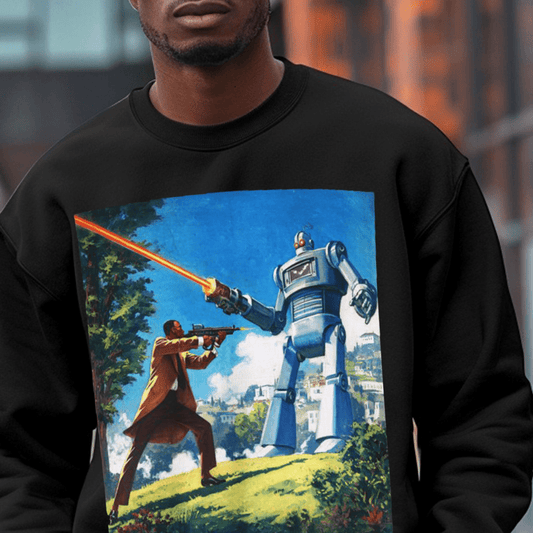 Bot Battle Sweatshirt - Afrocentric Art by The Trini Gee