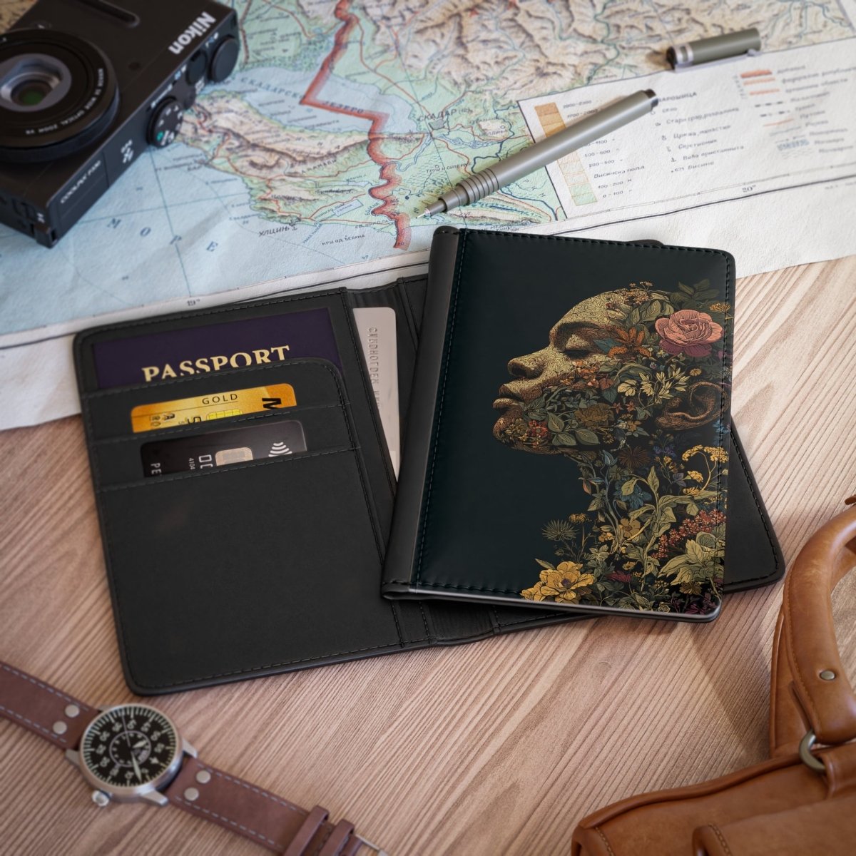 Botanical Beauty Passport Cover - Afrocentric Art by The Trini Gee