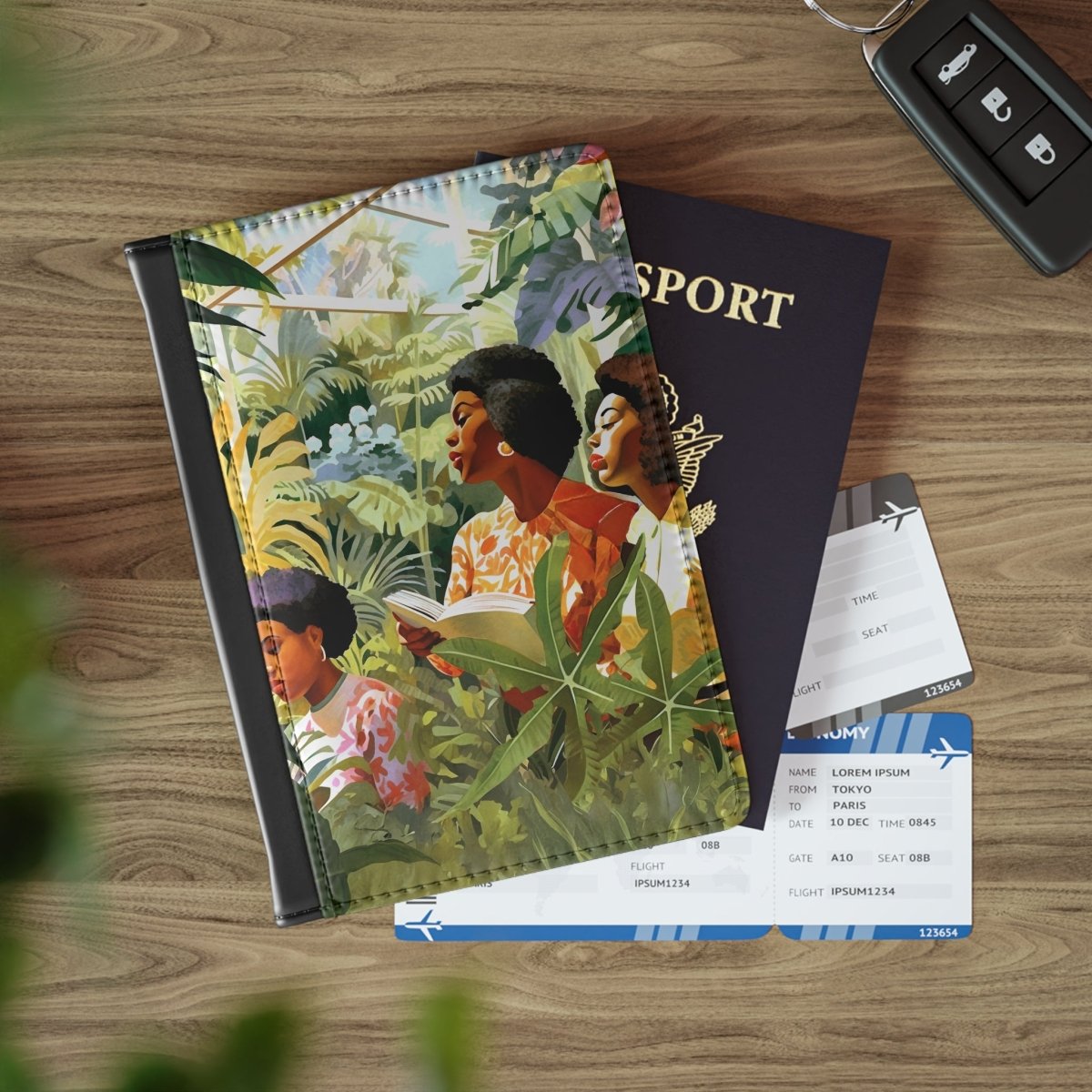 Botanical Garden Passport Cover - Afrocentric Art by The Trini Gee