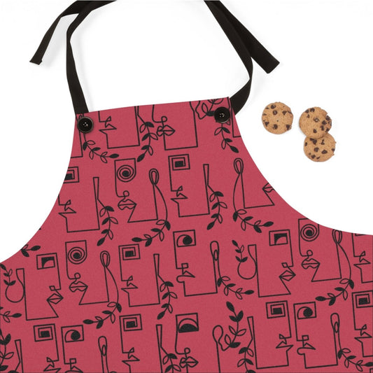 Botanical Line Faces Apron - The Trini Gee