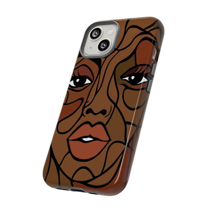 Brown Face Phone Case - Afrocentric Art by The Trini Gee