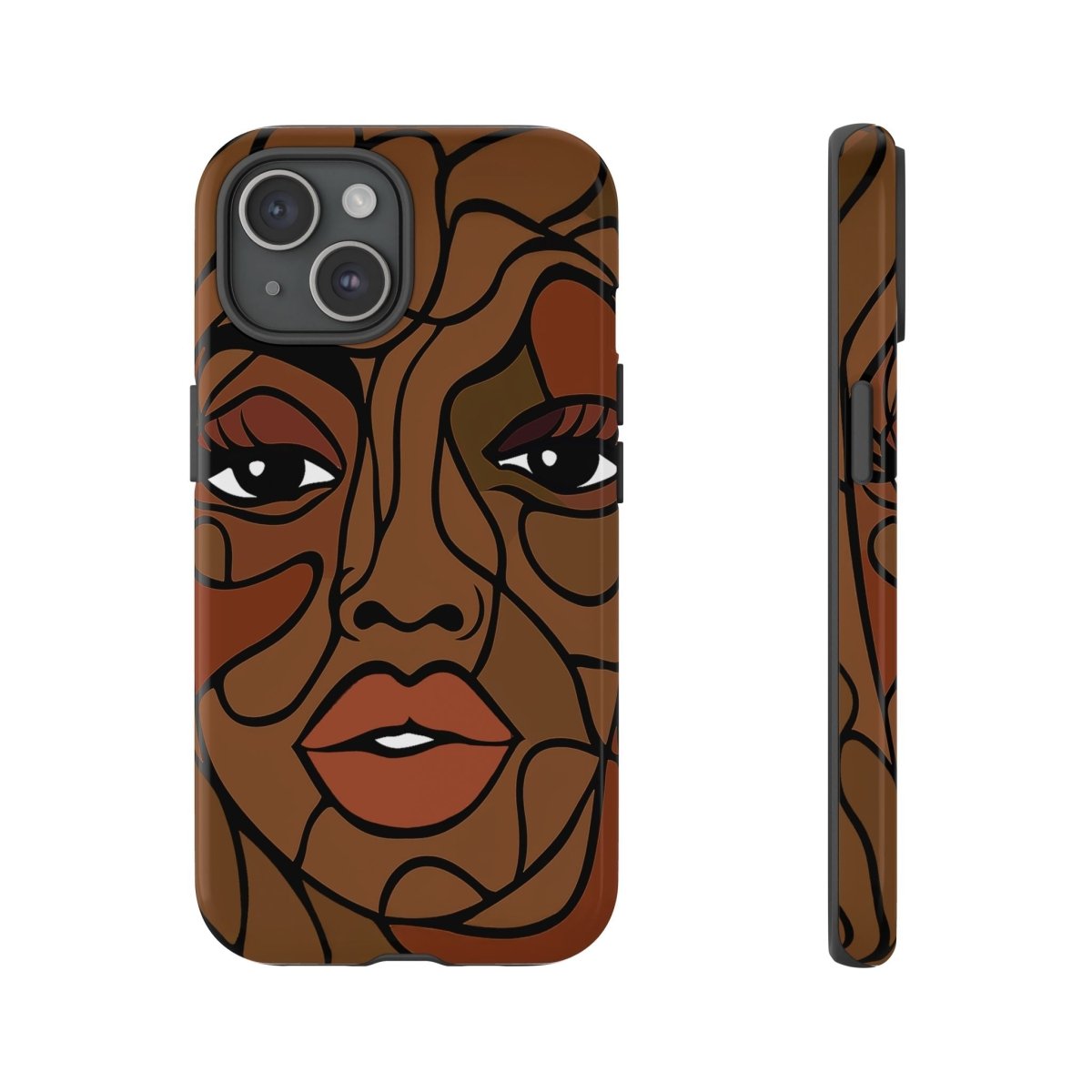 Brown Face Phone Case - Afrocentric Art by The Trini Gee