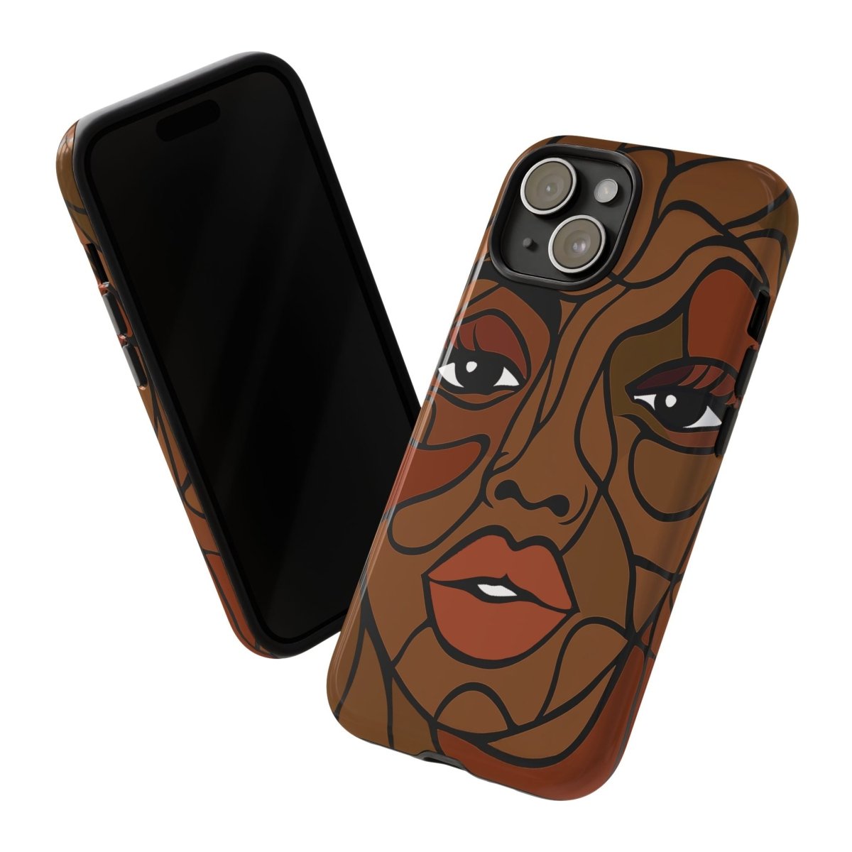 Brown Face Phone Case - Afrocentric Art by The Trini Gee