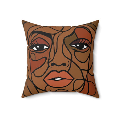 Brown Face Pillow - Afrocentric Art by The Trini Gee