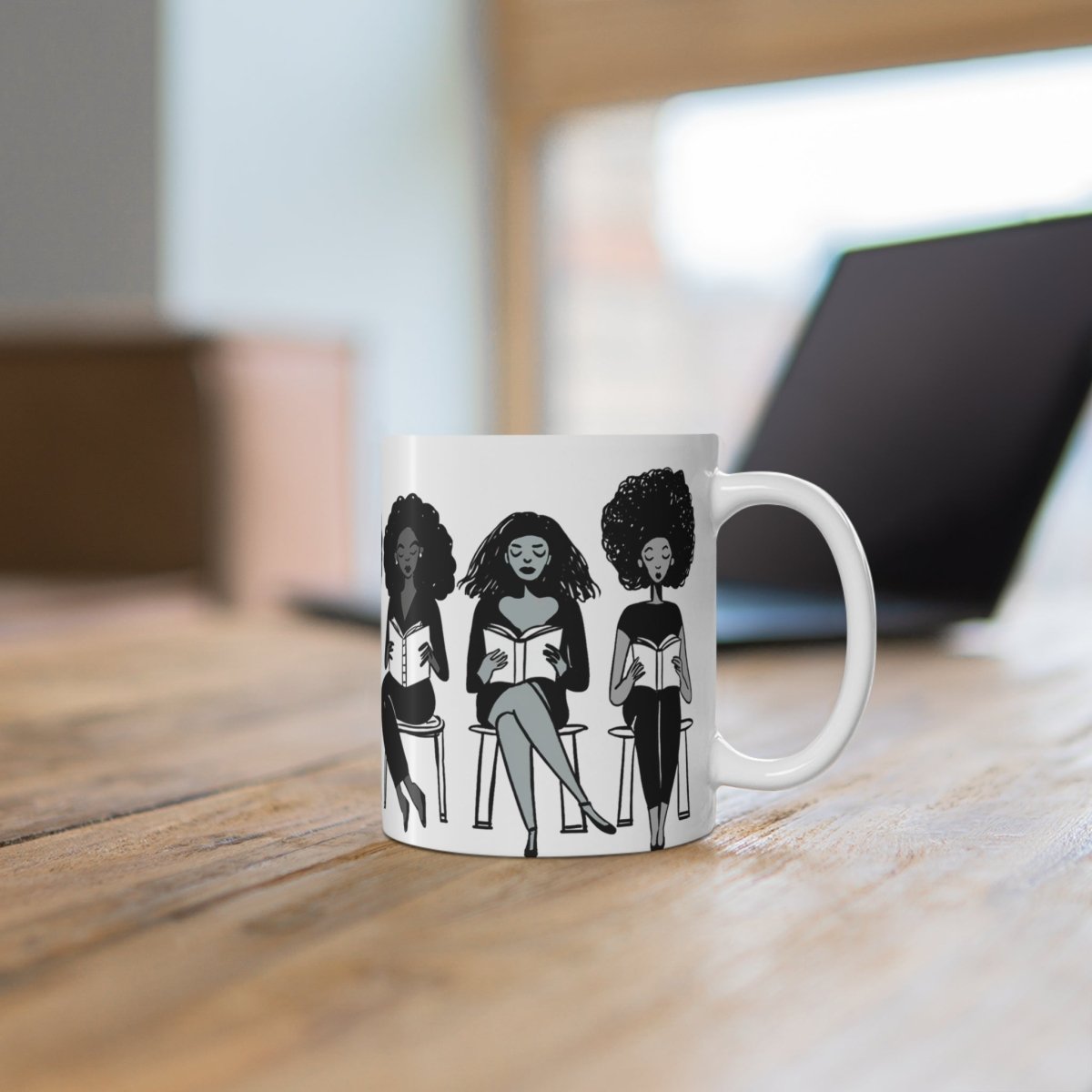 Brown Girls Reading Mug - Afrocentric Art by The Trini Gee
