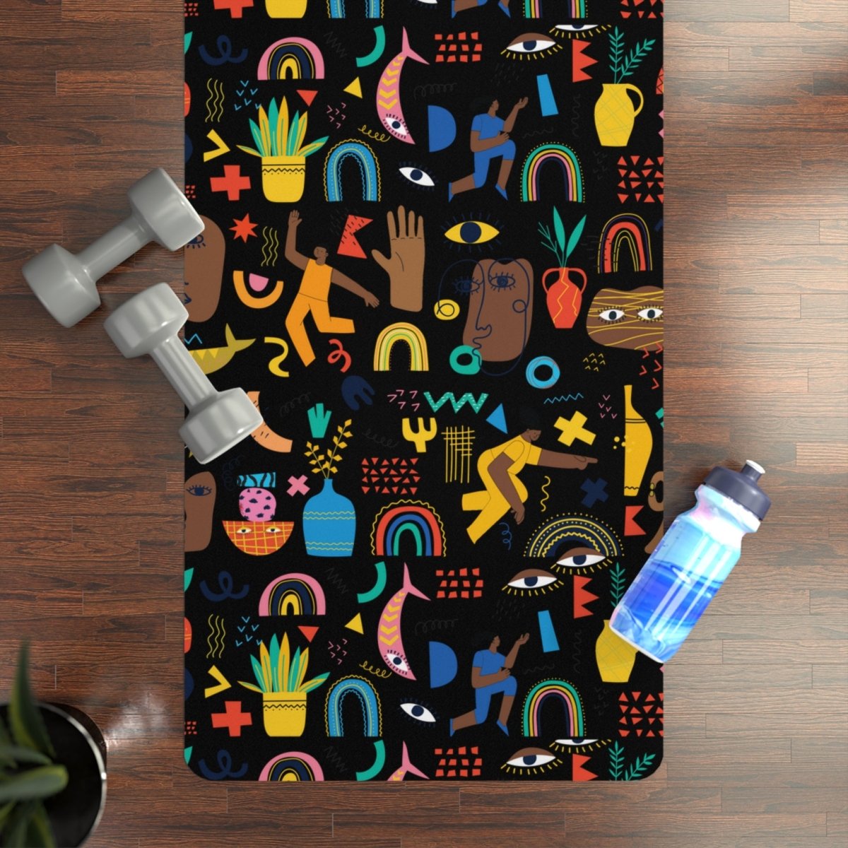 Brown People Abstract Yoga Mat - The Trini Gee