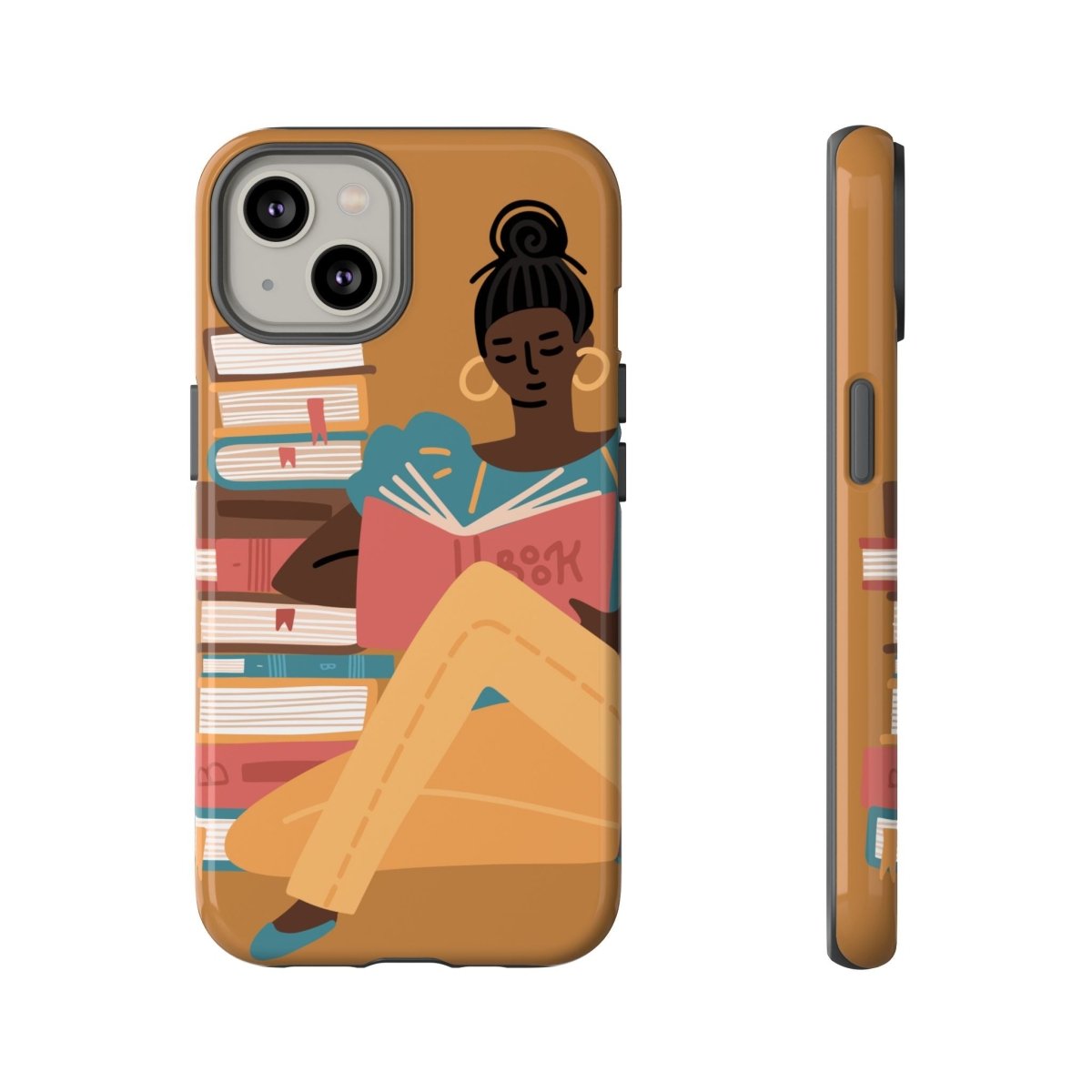 Brown Reader Phone Case - Afrocentric Art by The Trini Gee