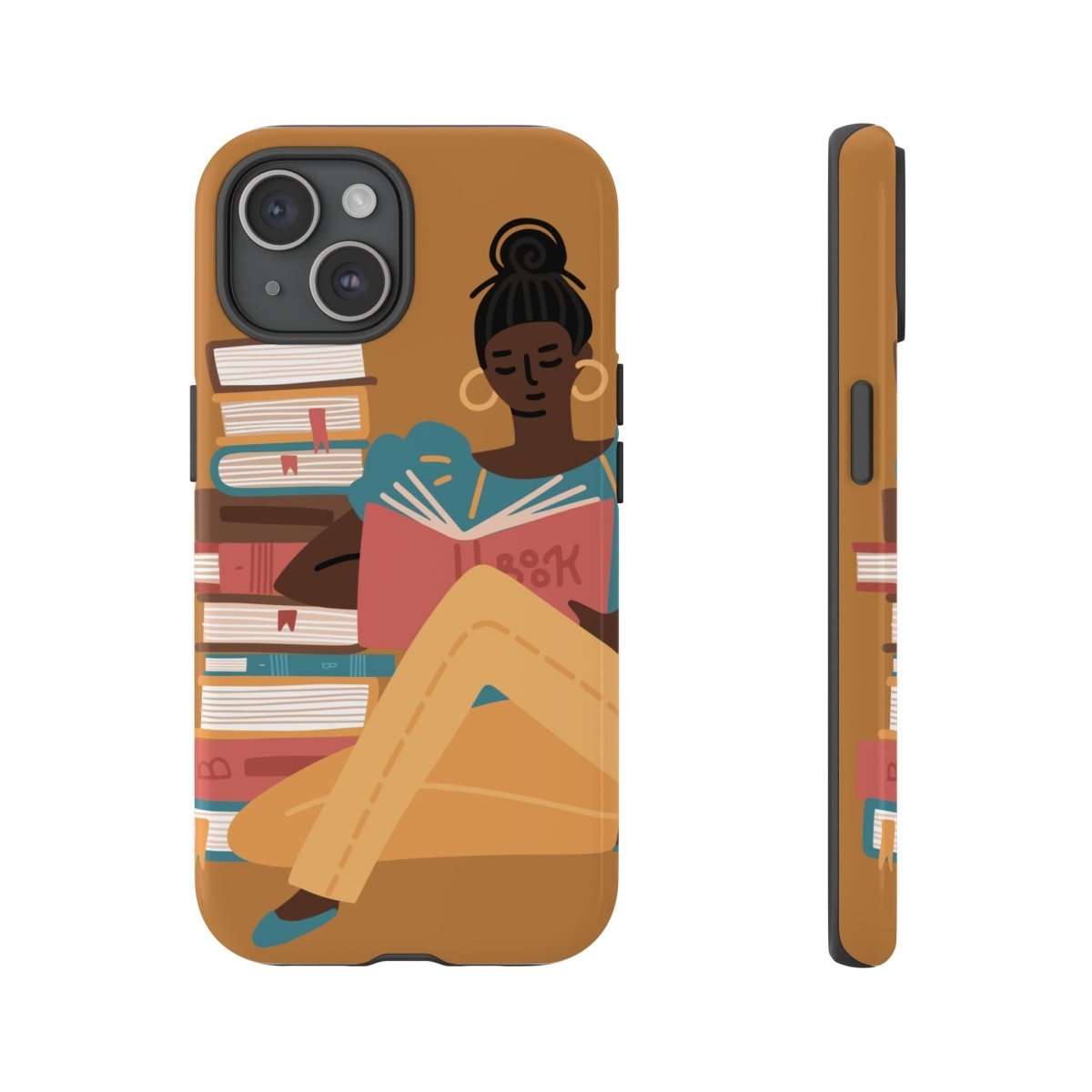 Brown Reader Phone Case - Afrocentric Art by The Trini Gee