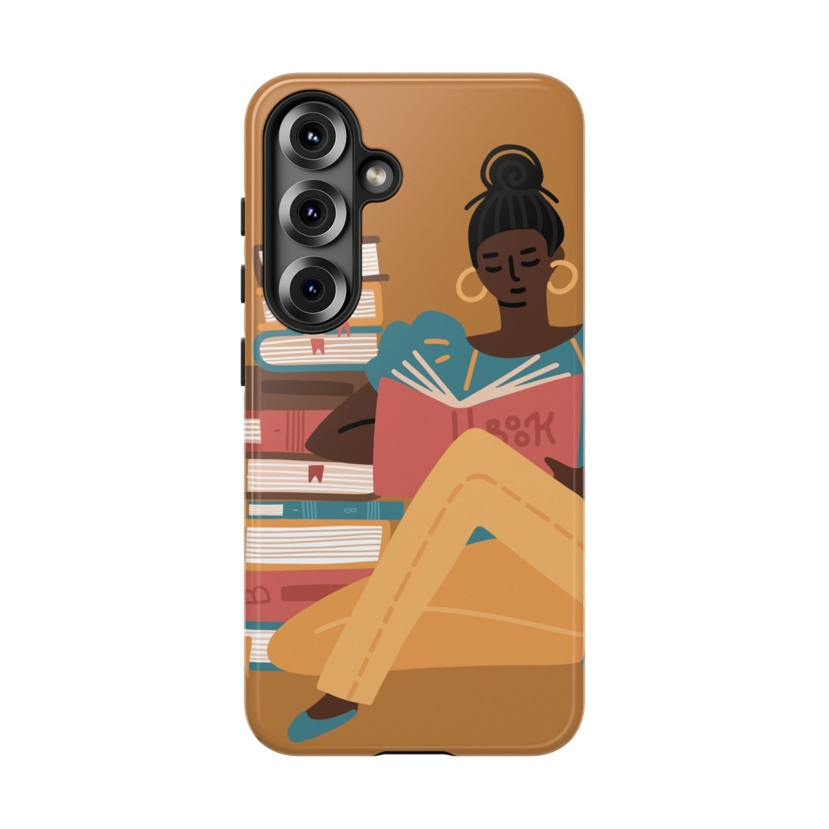 Brown Reader Phone Case - Afrocentric Art by The Trini Gee