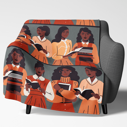 Brown Readers Blanket - Afrocentric Art by The Trini Gee